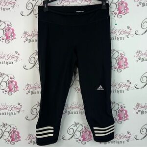 Adidas capri pants response climate Black and White Striped Leggings